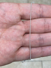 Solid 925 Sterling Silver Adjustable Ball Bead Chain 1mm Necklace, Dog Tag , 925 Sterling Silver